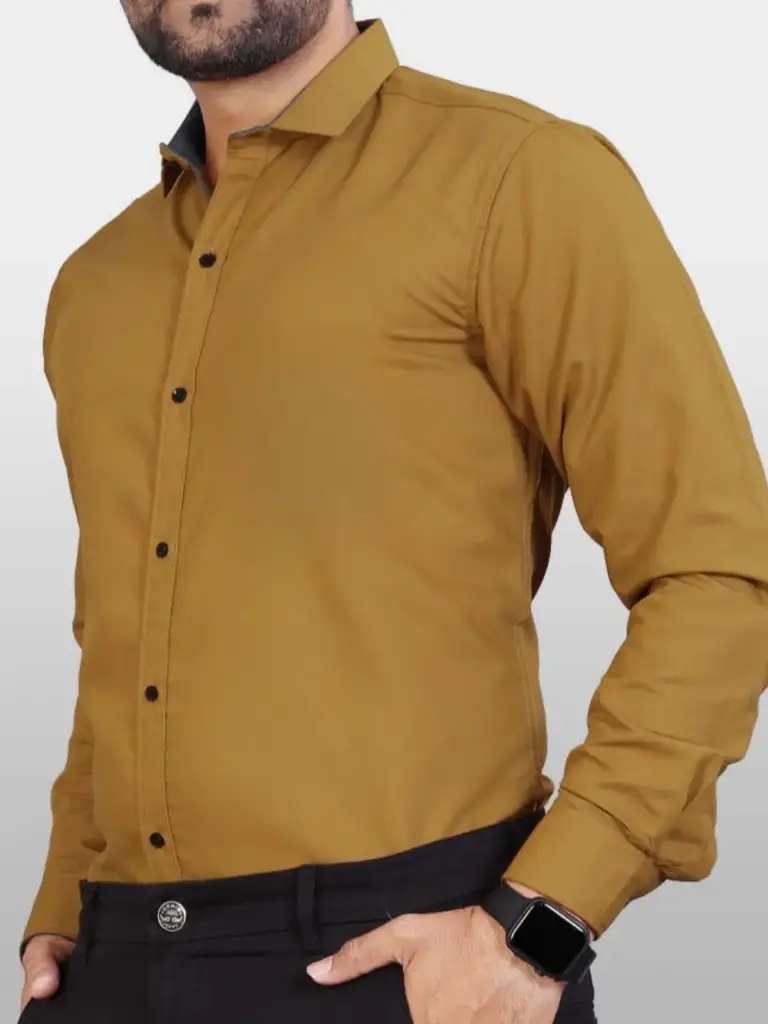 Men's Mustard Yellow Casual Shirt