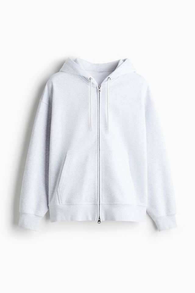 Men's White Zipped Hoodie